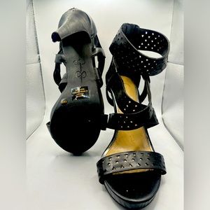 Black Criss Cross High Heels